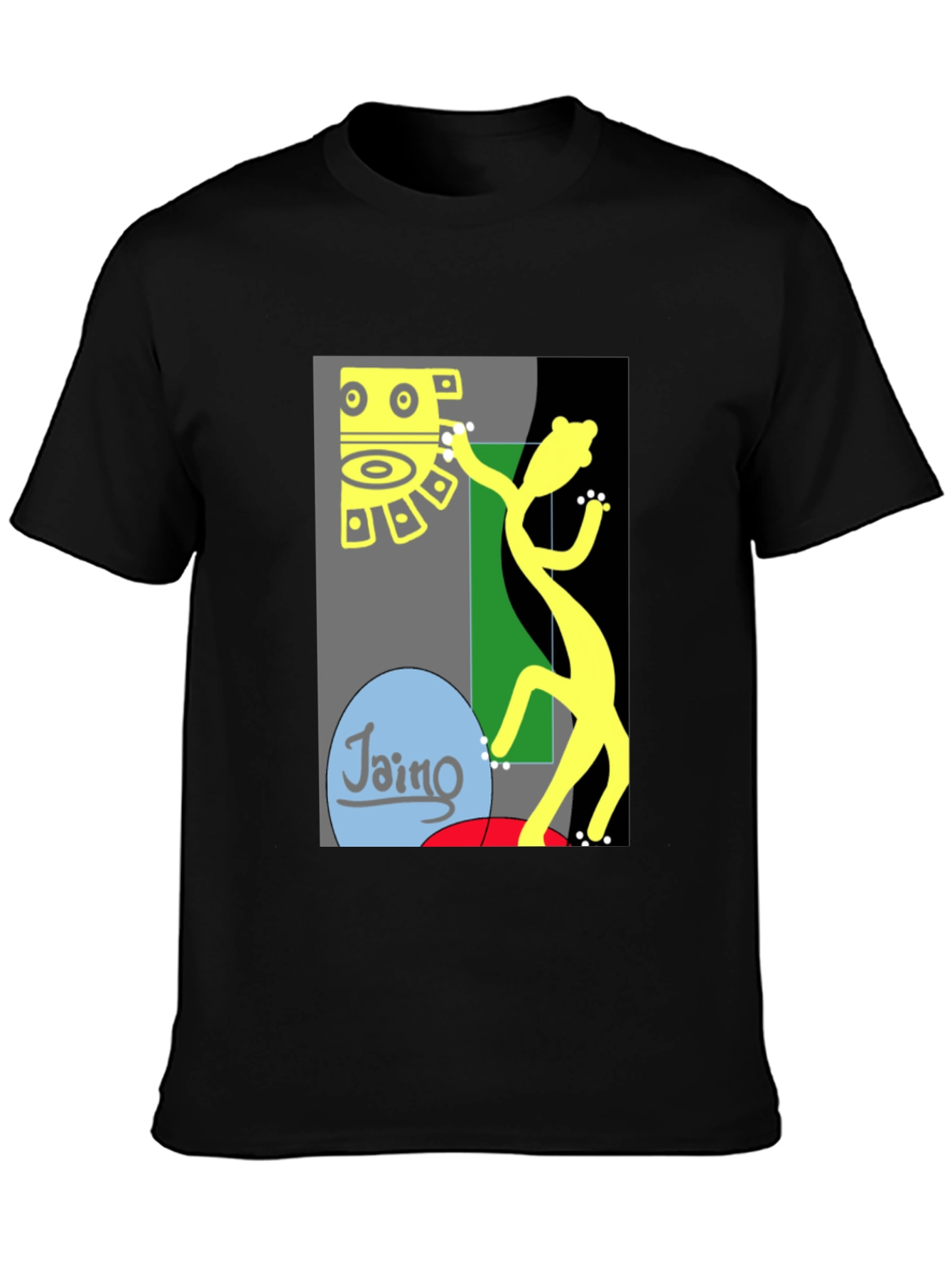 Camiseta Negra con Diseño Abstracto de Arte Moderno
