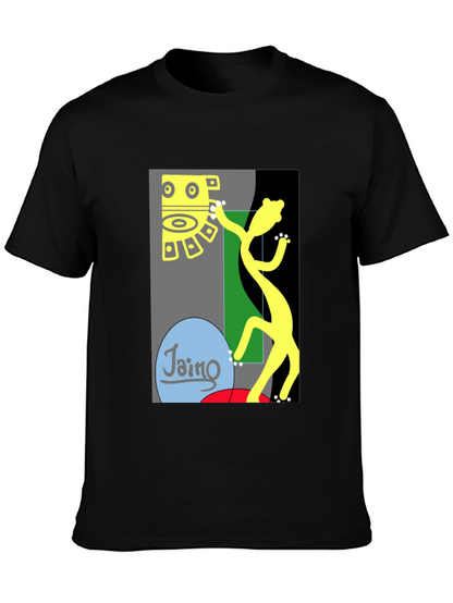 Camiseta Negra con Diseño Abstracto de Arte Moderno