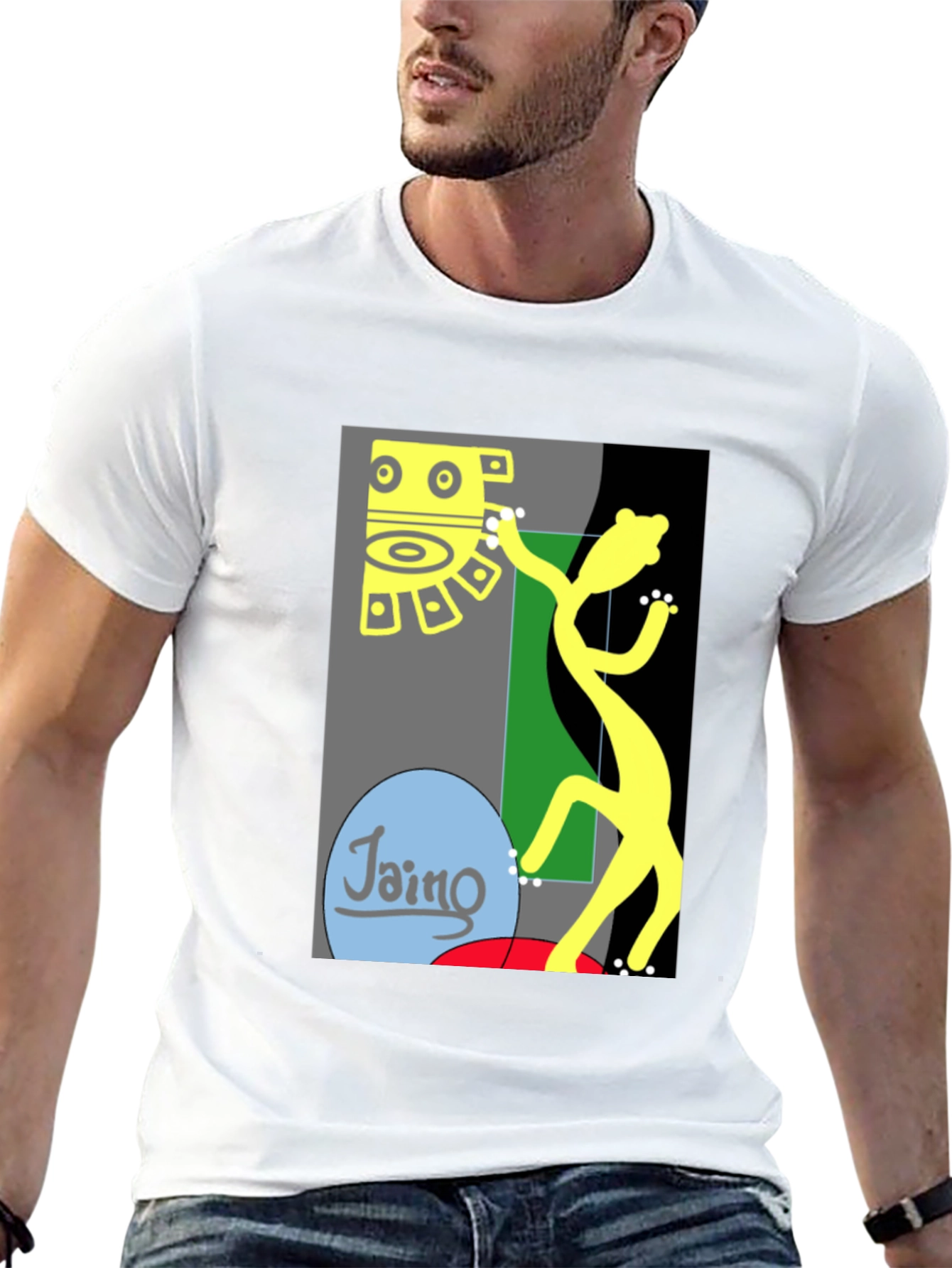Camiseta Negra con Diseño Abstracto de Arte Moderno