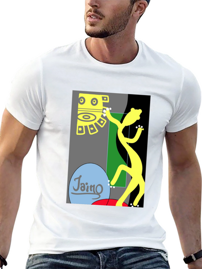 Camiseta Negra con Diseño Abstracto de Arte Moderno