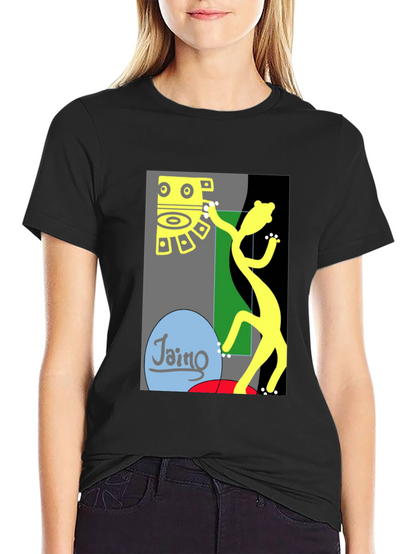 Camiseta Negra con Diseño Abstracto de Arte Moderno