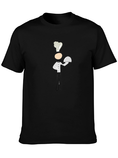 Camiseta Negra con Diseño de Chef Divertido
