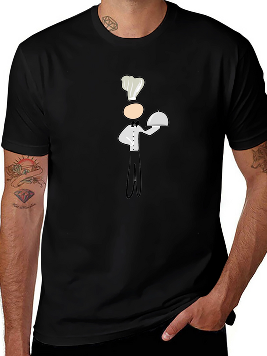 Camiseta Negra con Diseño de Chef Divertido