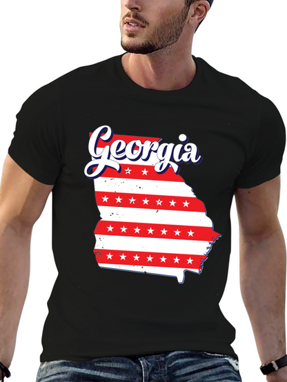 Camiseta Negra Georgia Patriótica