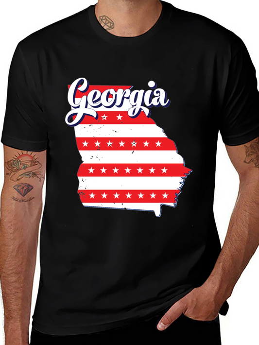Camiseta Negra Georgia Patriótica