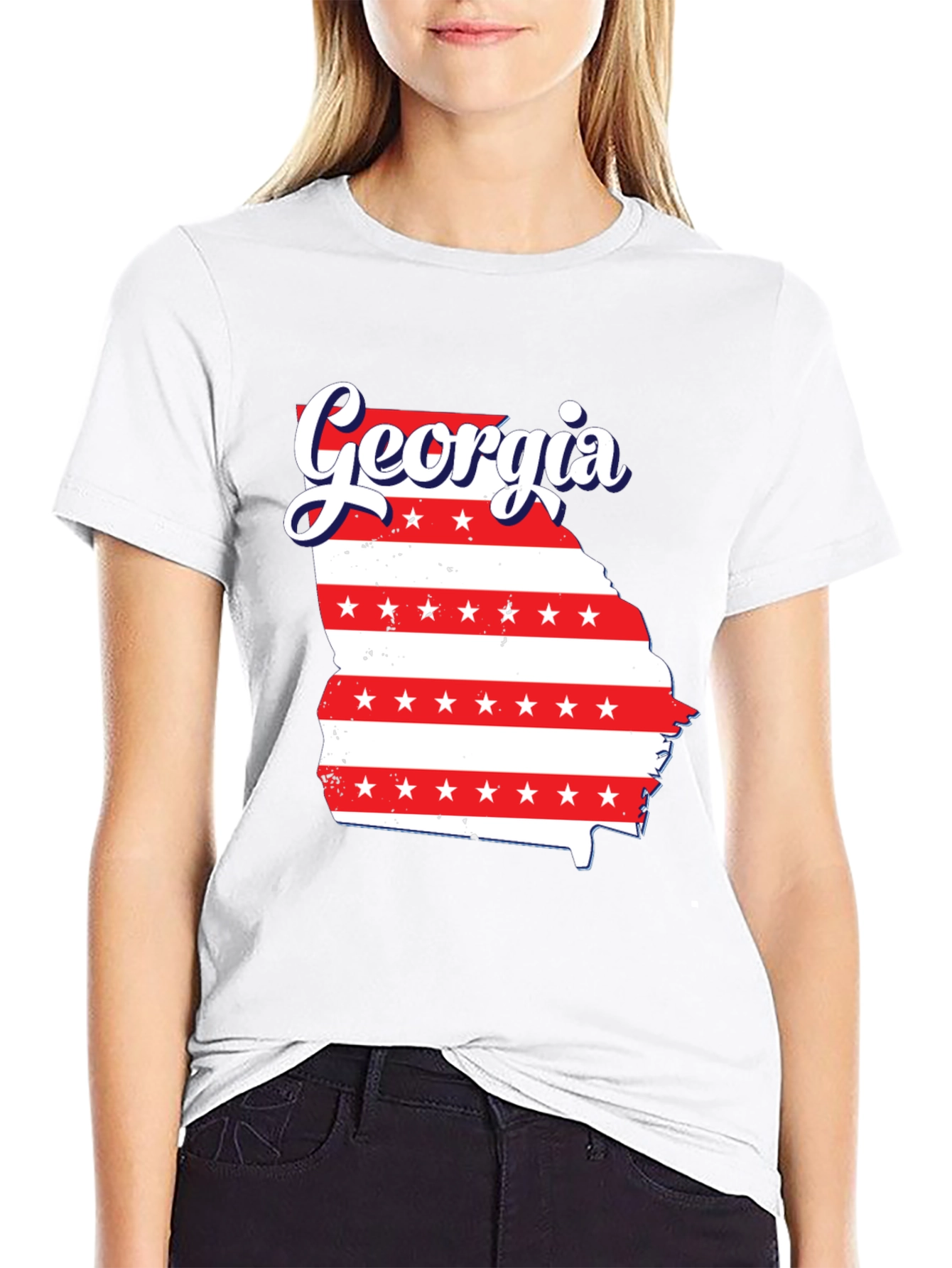 Camiseta Negra Georgia Patriótica