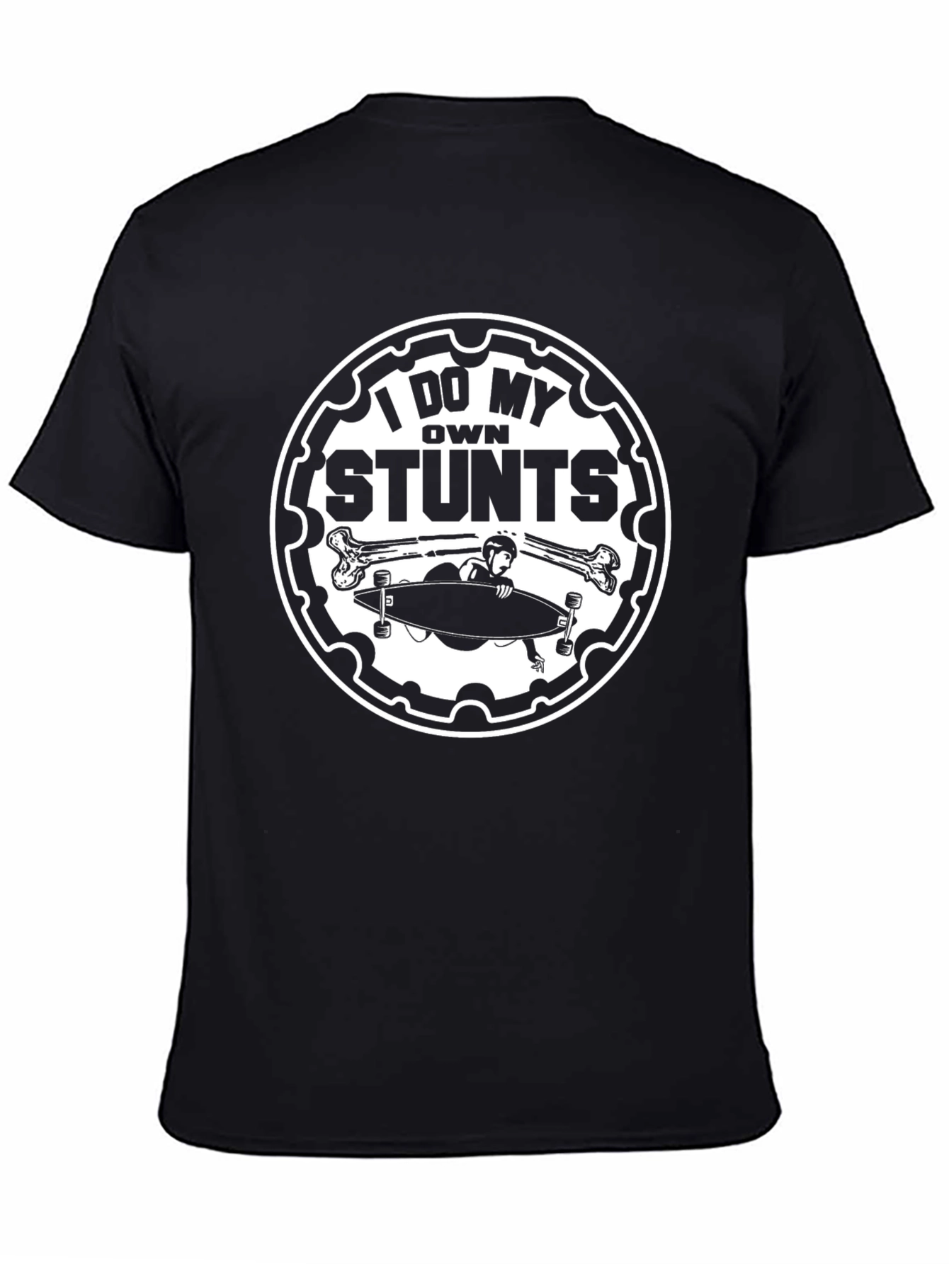Camiseta Negra I Do My Own Stunts para Aventureros