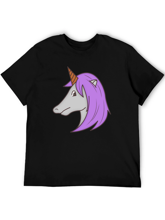 Camiseta Negra con Diseño de Unicornio Divertido
