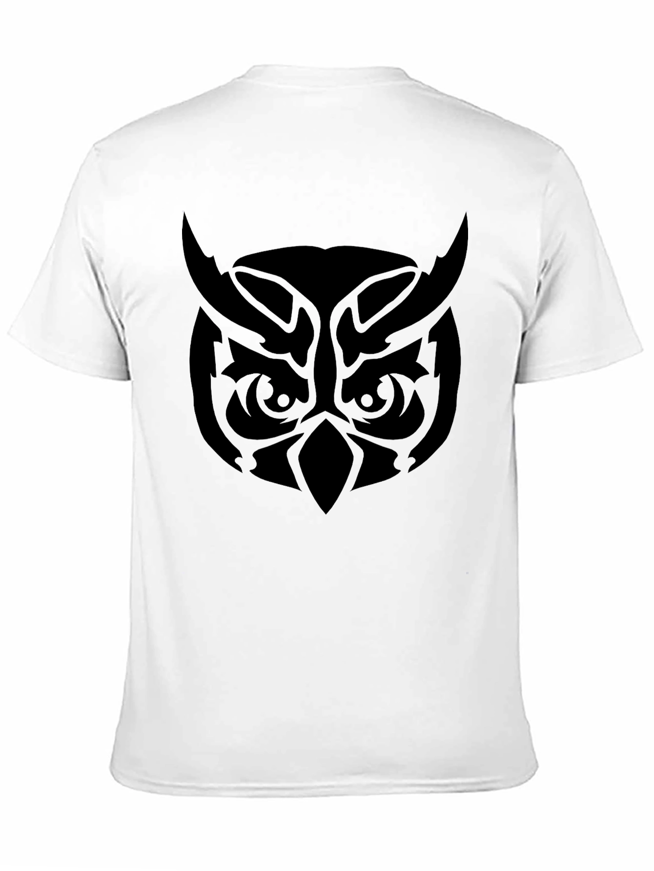 Camiseta Negra Hombre Diseño Búho Tribal