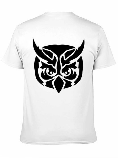Camiseta Negra Hombre Diseño Búho Tribal