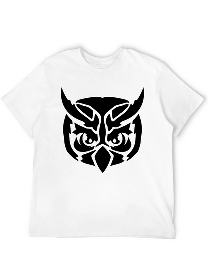 Camiseta Negra Hombre Diseño Búho Tribal