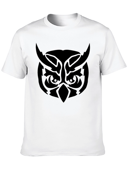 Camiseta Negra Hombre Diseño Búho Tribal