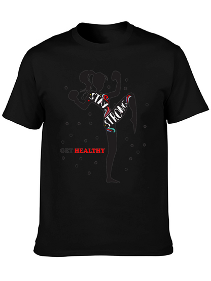 Camiseta Negra Motivacional: ¡Mantente Fuerte!