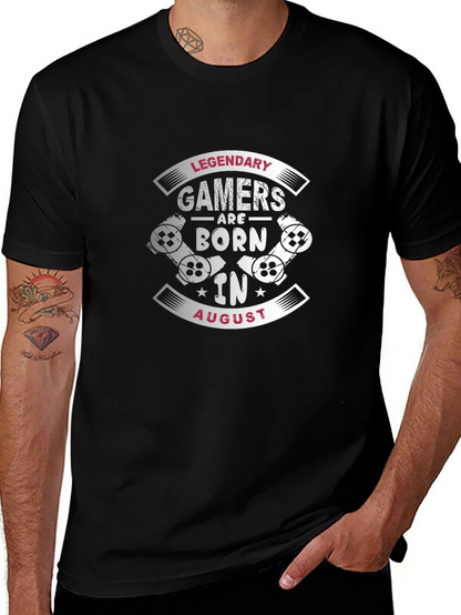 Camiseta Negra Gamer Legendarios Nacidos en Agosto
