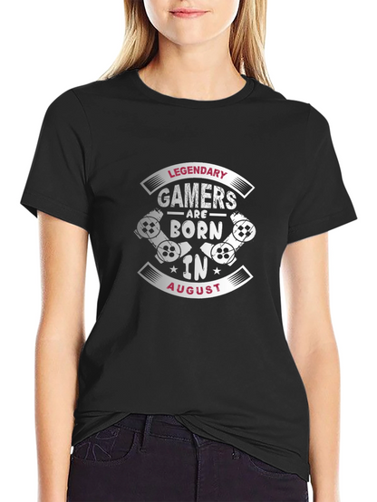 Camiseta Negra Gamer Legendarios Nacidos en Agosto