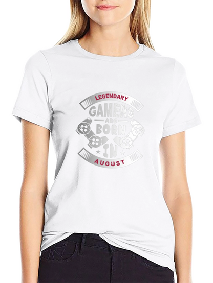 Camiseta Negra Gamer Legendarios Nacidos en Agosto