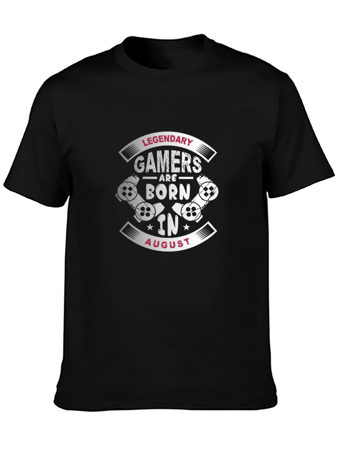 Camiseta Negra Gamer Legendarios Nacidos en Agosto