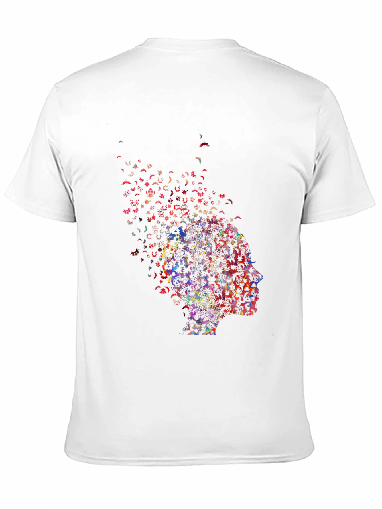 Camiseta Negra con Diseño Abstracto de Perfil Humano