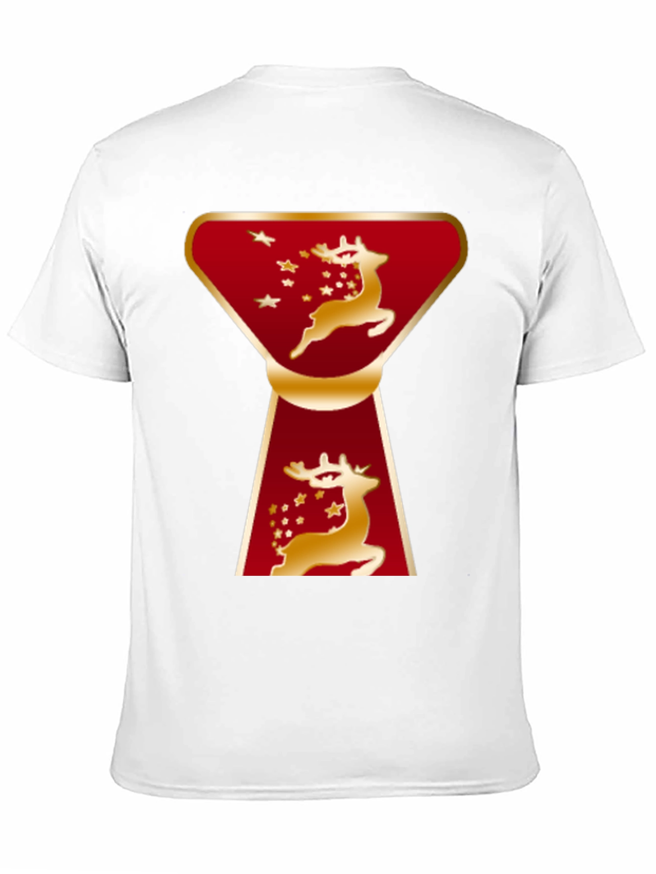 Camiseta Navideña Ciervo Dorado Diseño Moderno