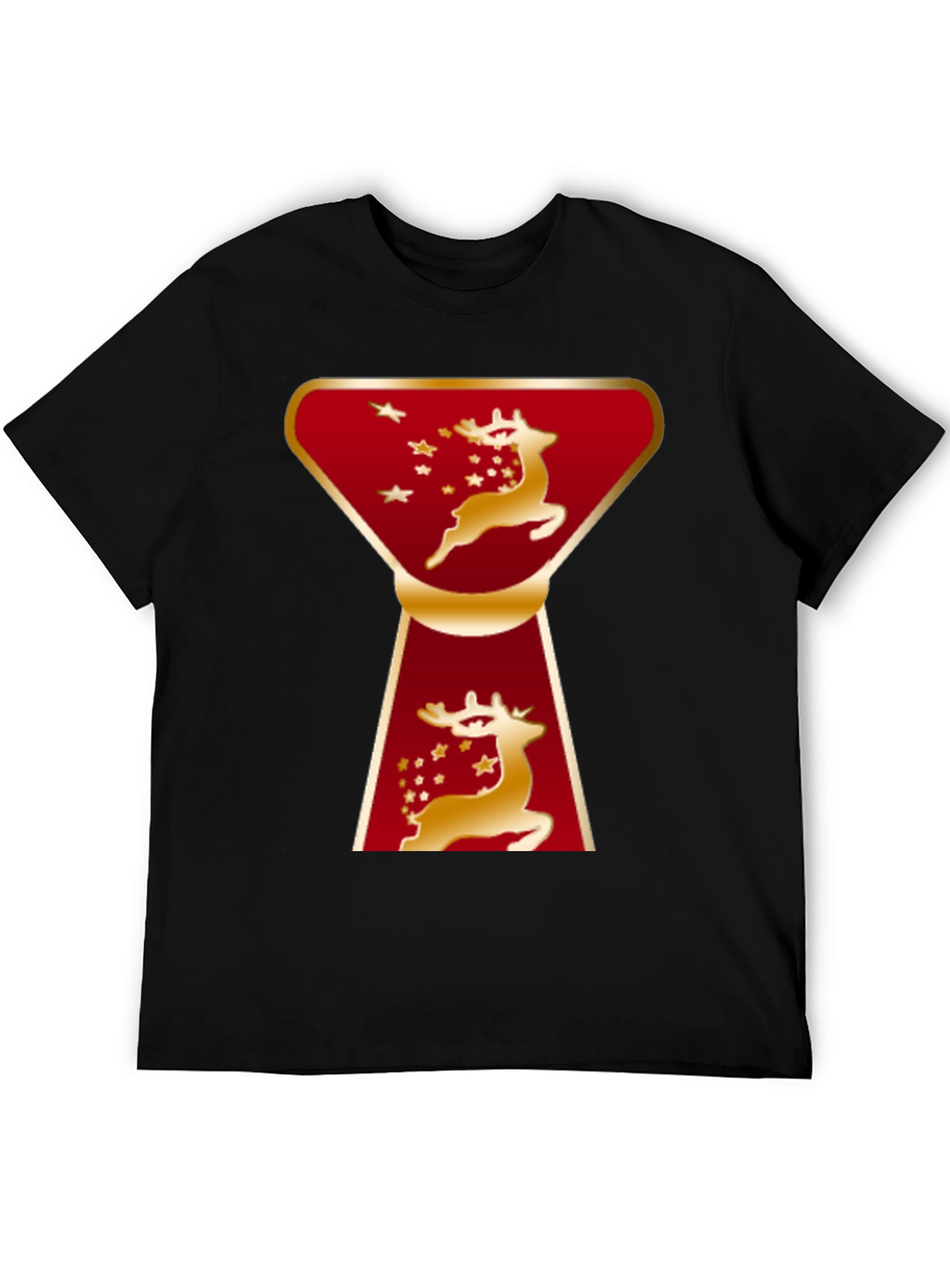 Camiseta Navideña Ciervo Dorado Diseño Moderno