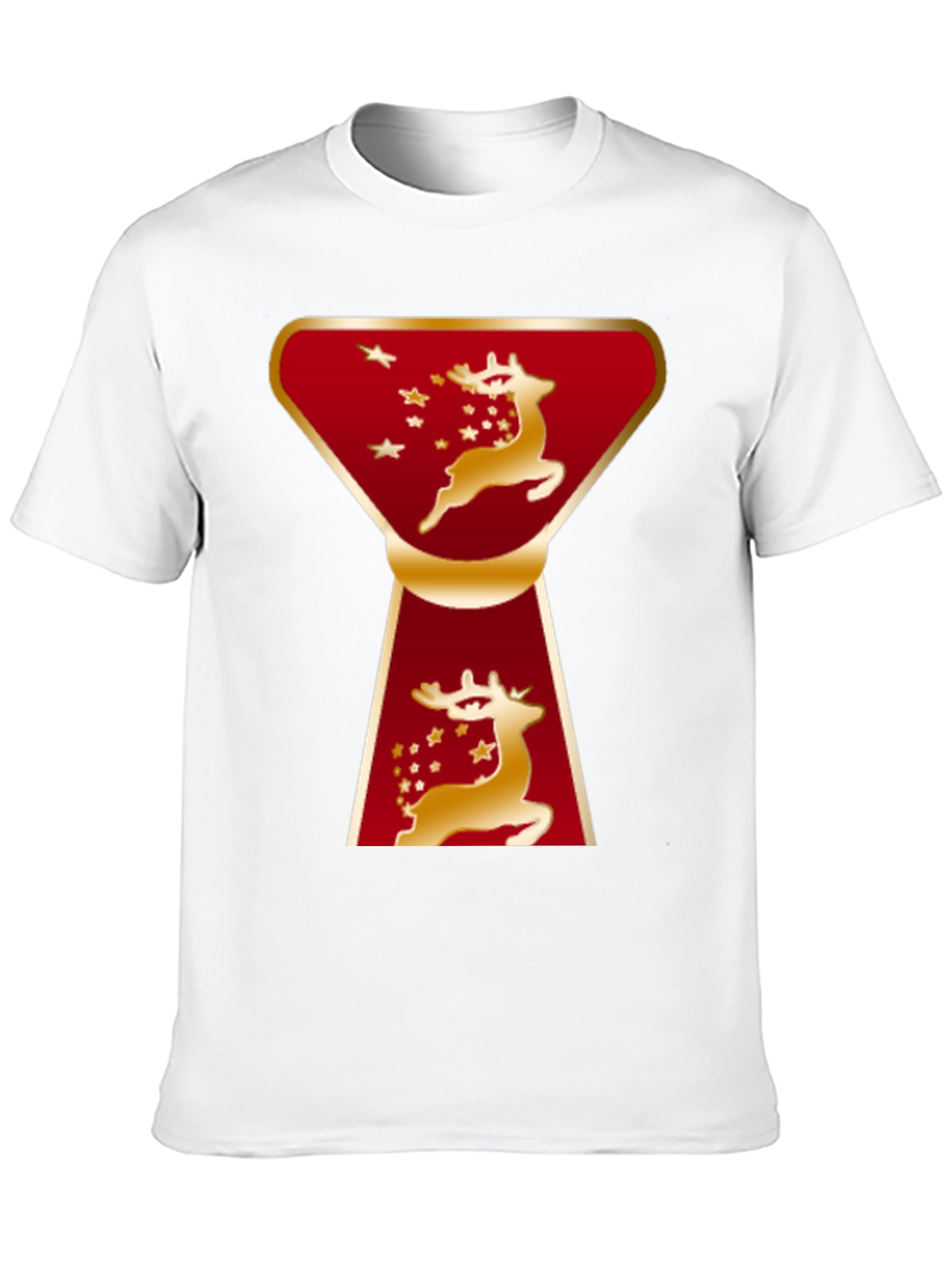 Camiseta Navideña Ciervo Dorado Diseño Moderno