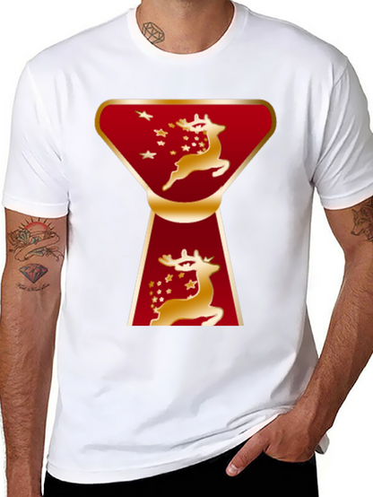 Camiseta Navideña Ciervo Dorado Diseño Moderno