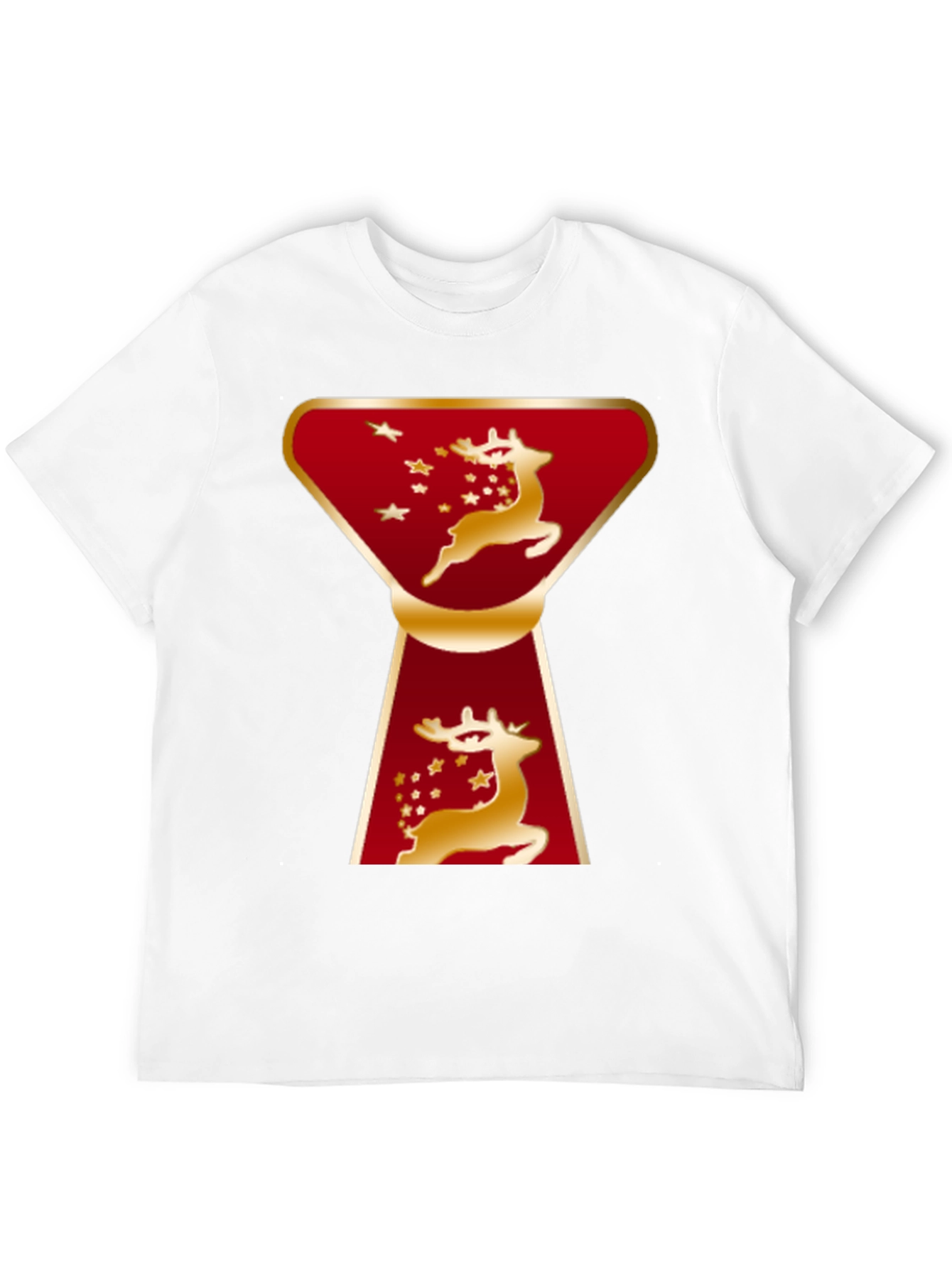 Camiseta Navideña Ciervo Dorado Diseño Moderno