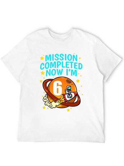 Camiseta Cumpleaños Espacial Misión Cumplida Ahora Tengo 6
