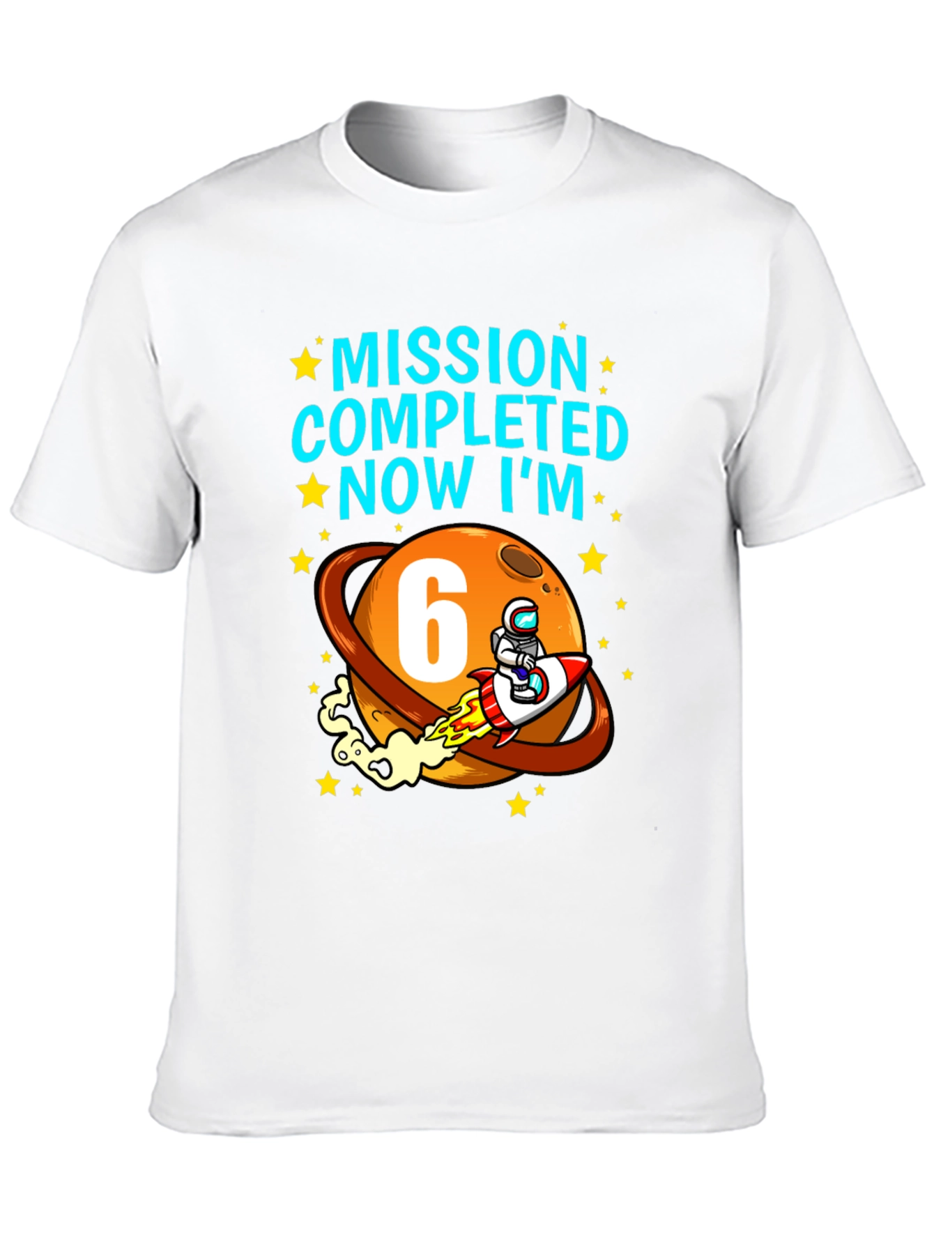 Camiseta Cumpleaños Espacial Misión Cumplida Ahora Tengo 6
