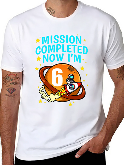 Camiseta Cumpleaños Espacial Misión Cumplida Ahora Tengo 6