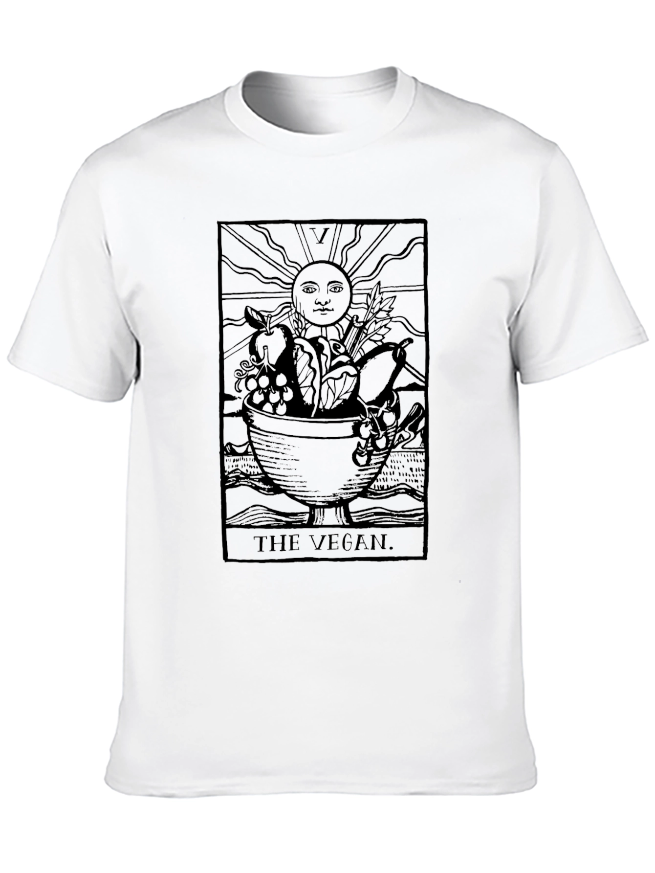 Camiseta Negra Vegana: Tarot de la Abundancia