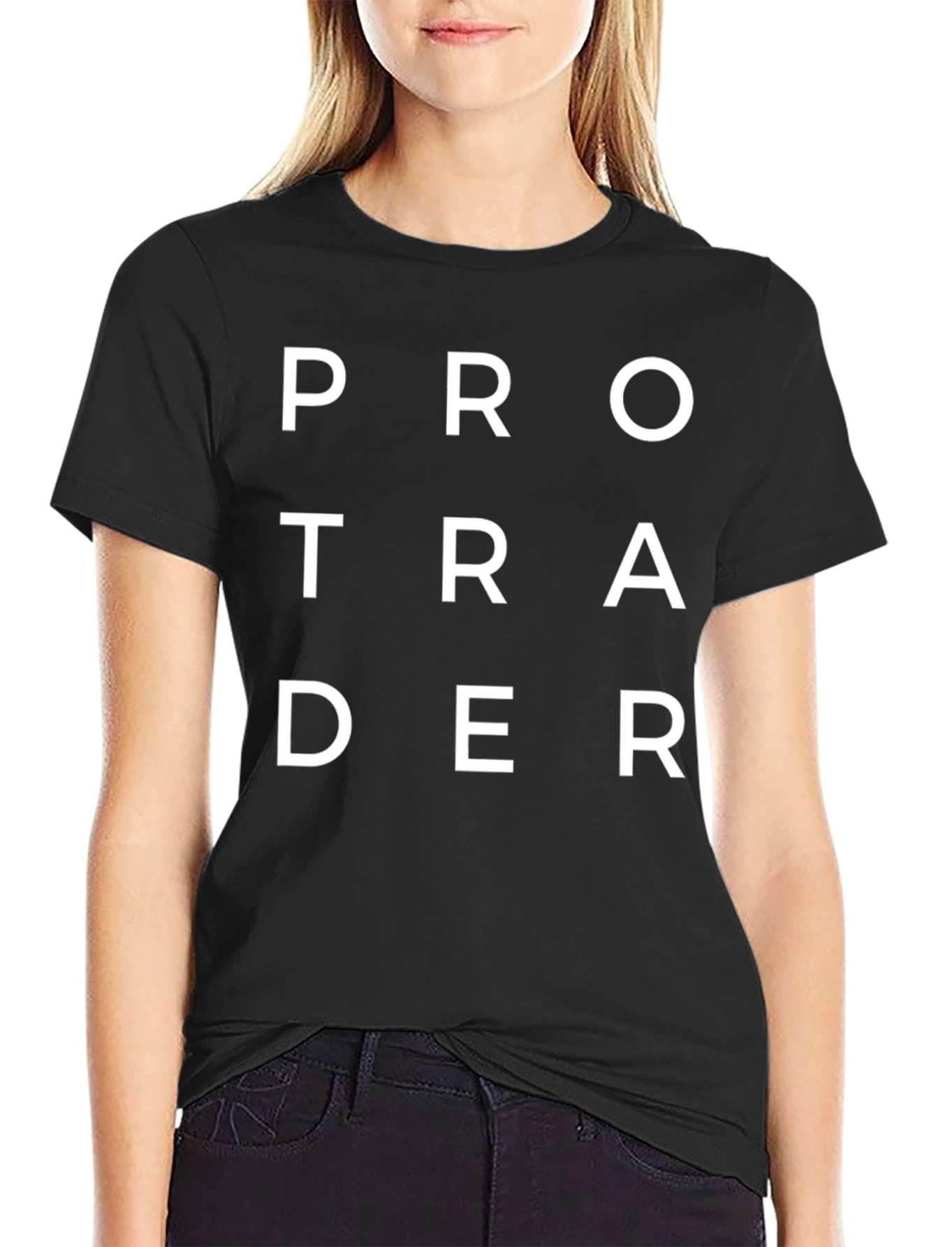 Camiseta Negra Pro Trader Algodón Estilo Casual