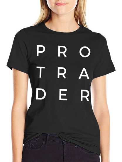 Camiseta Negra Pro Trader Algodón Estilo Casual