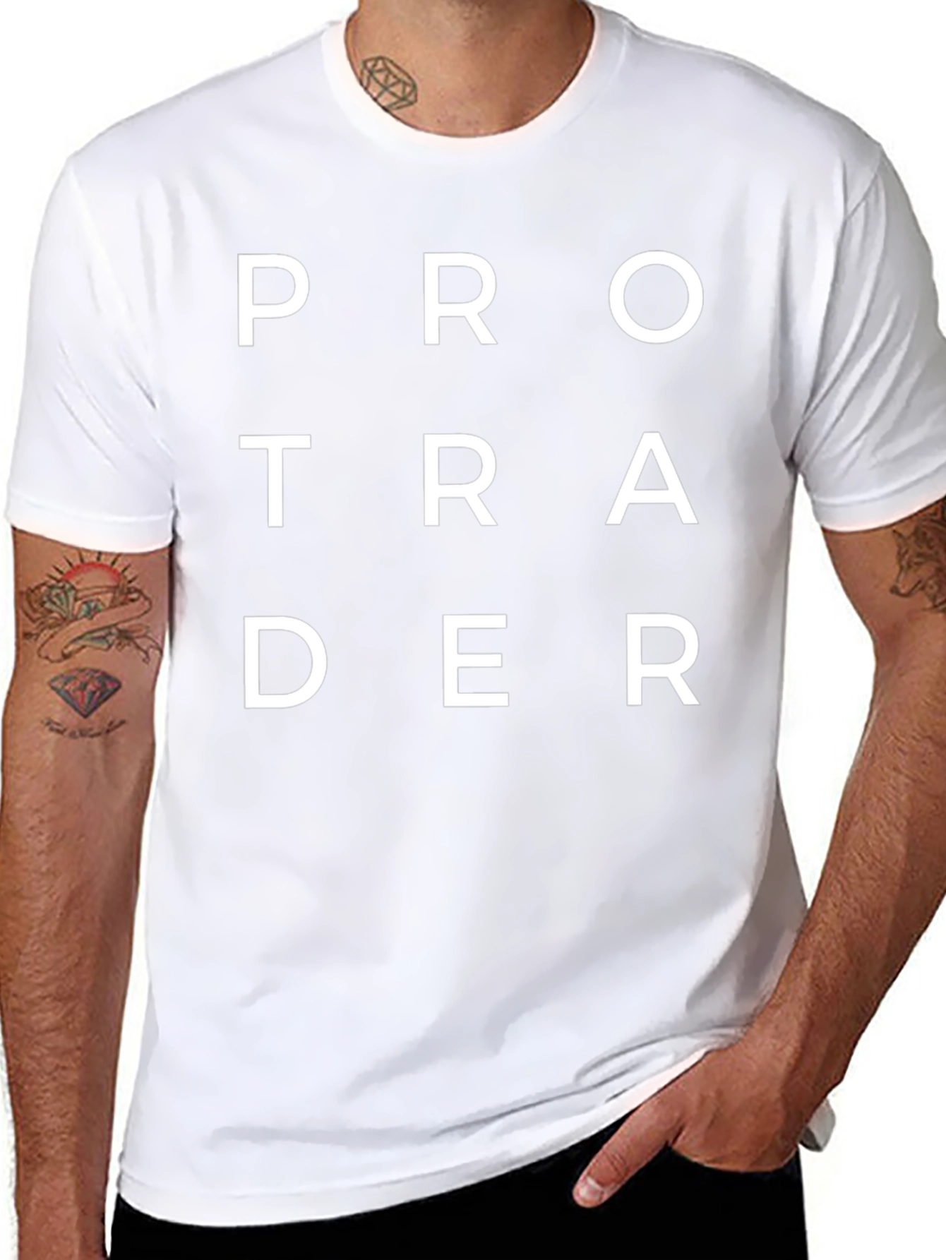 Camiseta Negra Pro Trader Algodón Estilo Casual