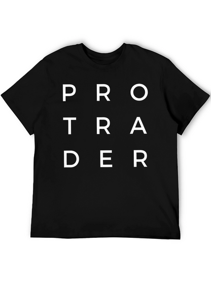 Camiseta Negra Pro Trader Algodón Estilo Casual