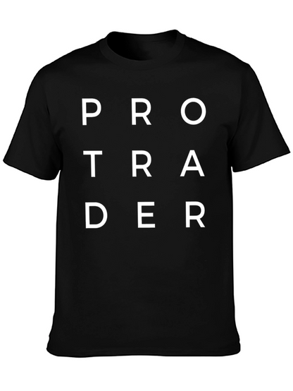 Camiseta Negra Pro Trader Algodón Estilo Casual