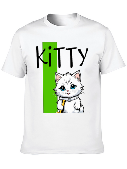 Camiseta Negra Kitty: Diseño de Gato Hockey