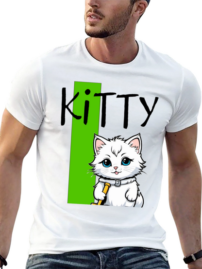 Camiseta Negra Kitty: Diseño de Gato Hockey