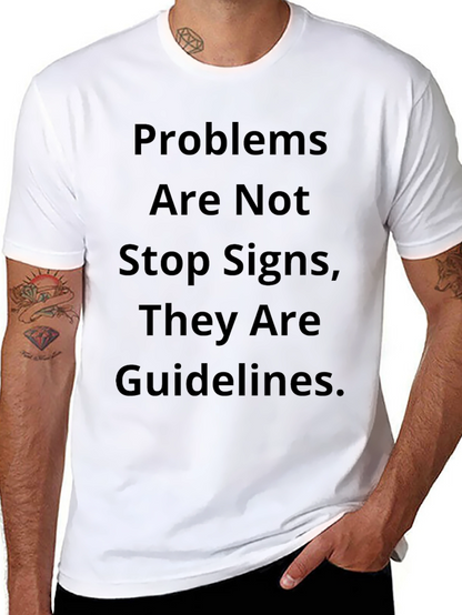 Camiseta Negra Inspiracional: Problemas Guían