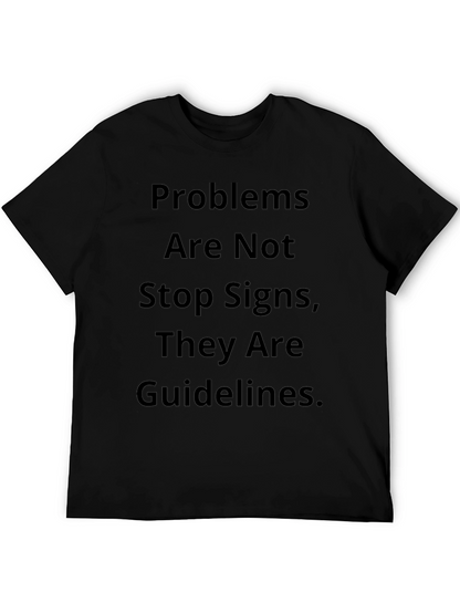 Camiseta Negra Inspiracional: Problemas Guían