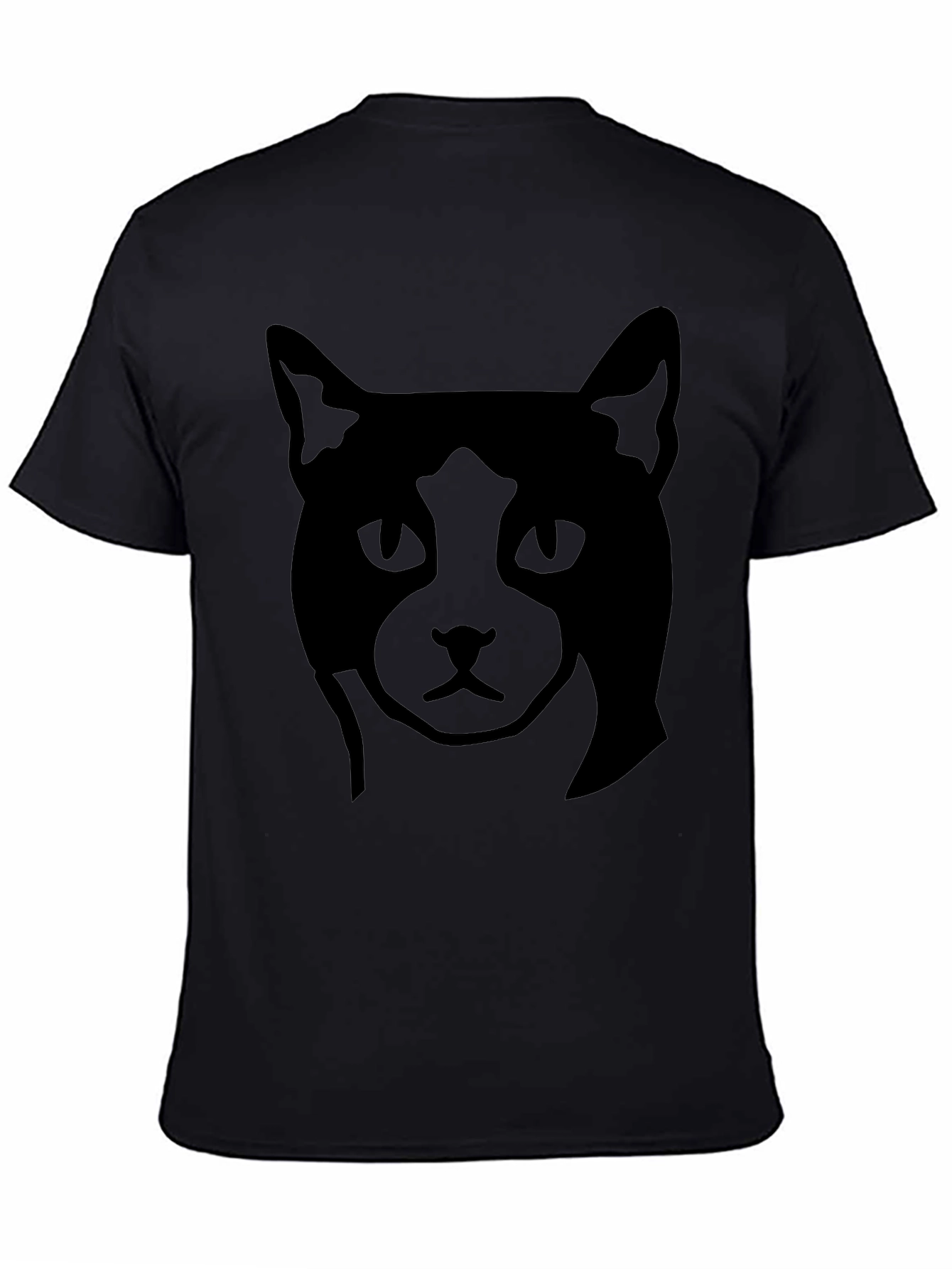 Camiseta Negra con Diseño de Gato