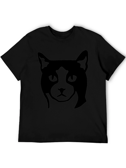Camiseta Negra con Diseño de Gato