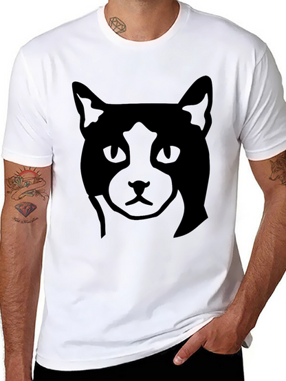 Camiseta Negra con Diseño de Gato