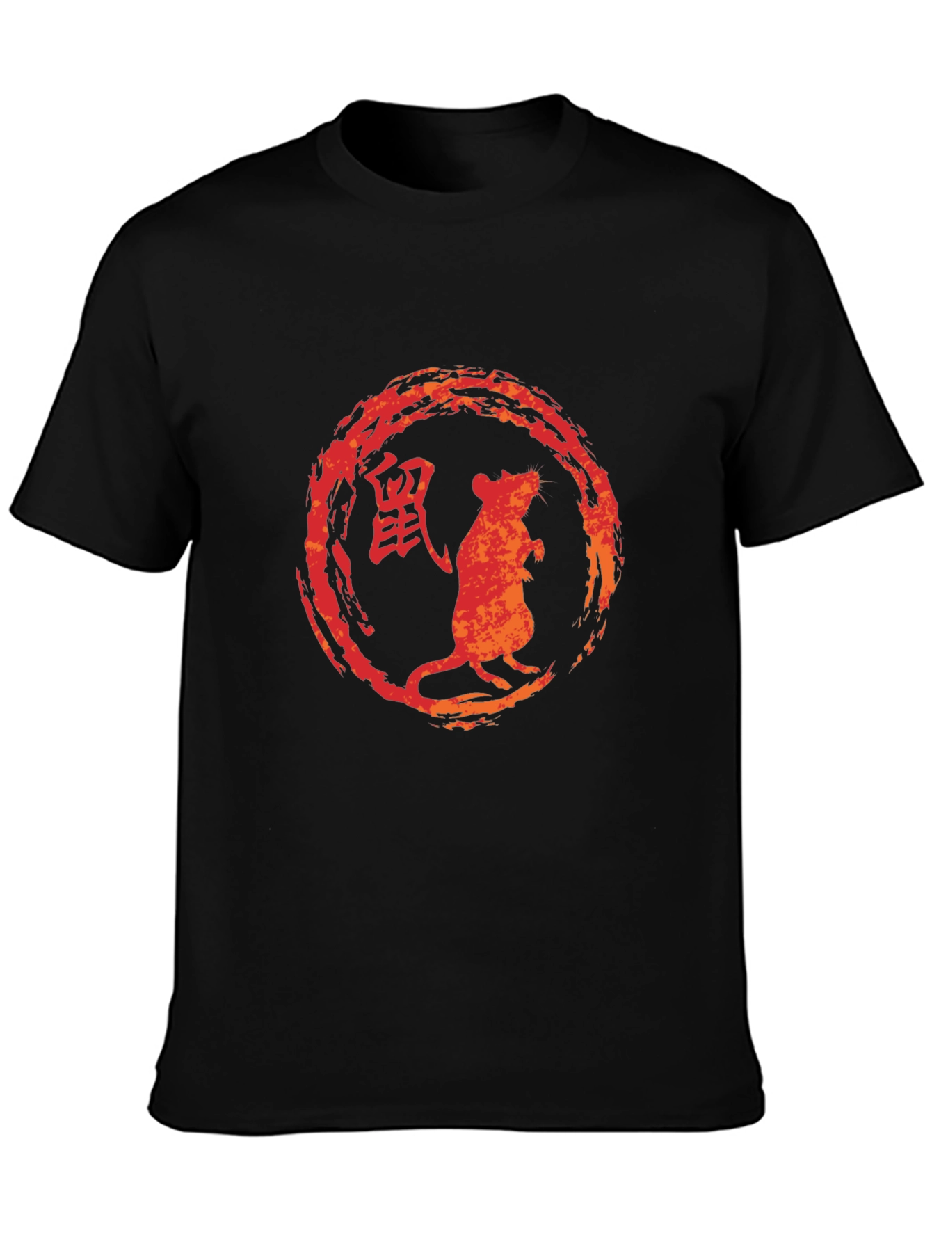 Camiseta Negra Zodiaco Chino Rata