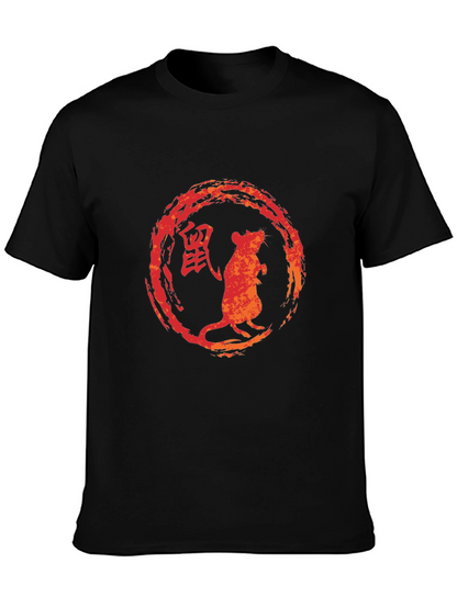 Camiseta Negra Zodiaco Chino Rata