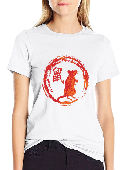 Camiseta Negra Zodiaco Chino Rata