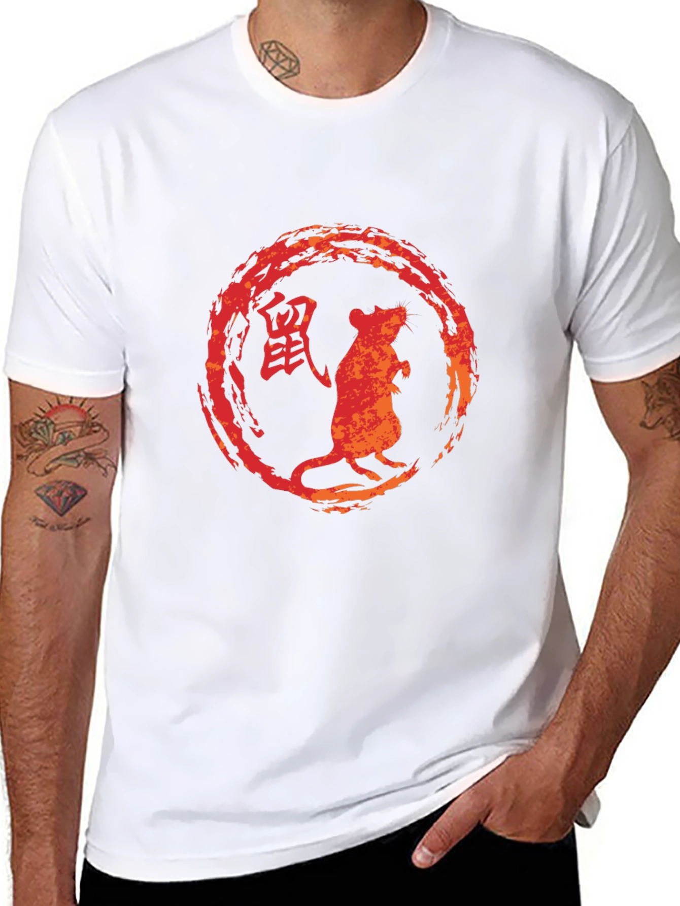 Camiseta Negra Zodiaco Chino Rata