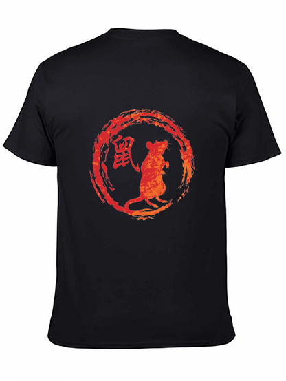 Camiseta Negra Zodiaco Chino Rata
