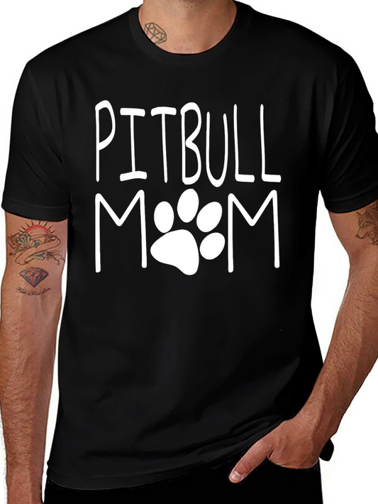 Camiseta Negra Pitbull Mom Unisex
