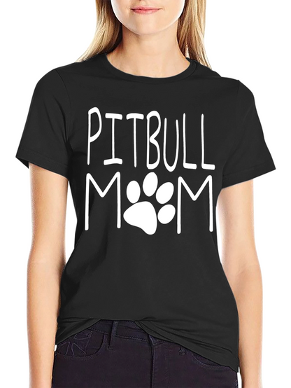 Camiseta Negra Pitbull Mom Unisex